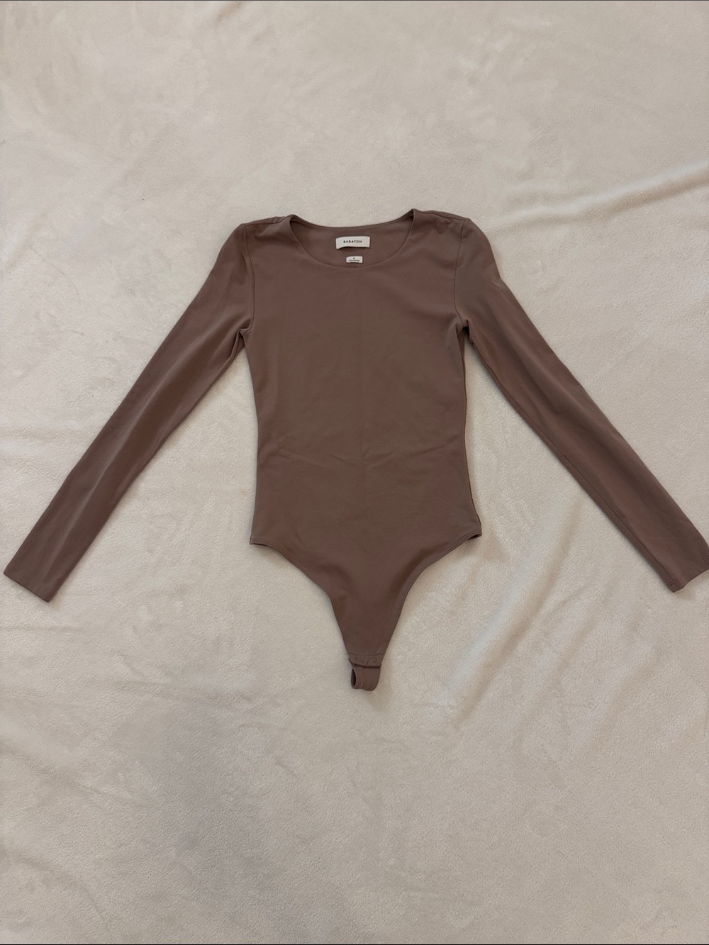 Aritzia Babaton long sleeve bodysuit in Taupe - Size Small